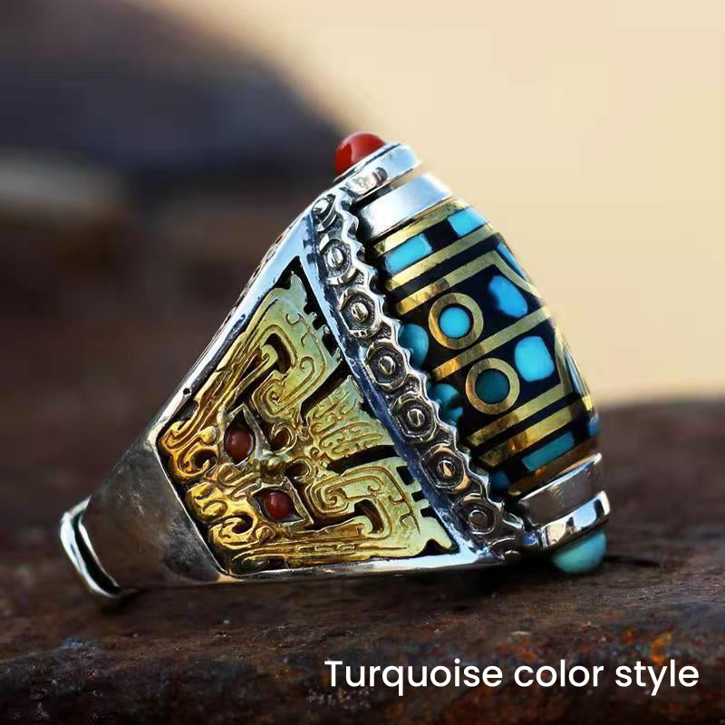 Anillo Dzi Nueve Ojos Turquesa