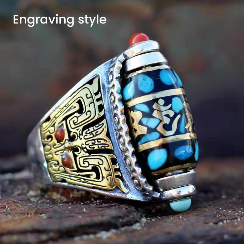 Anillo Dzi Nueve Ojos Turquesa