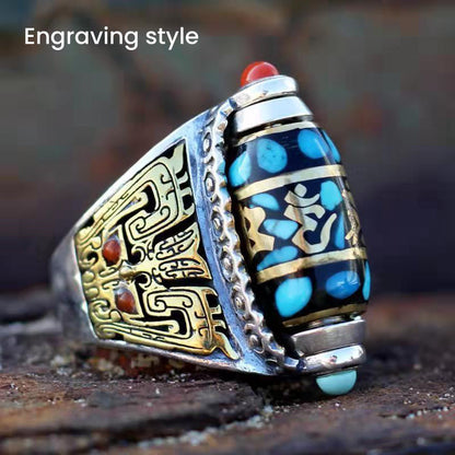 Anillo Dzi Nueve Ojos Turquesa
